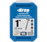 KREG Tornillos de zinc, 25 mm de largo, hilo gruesa, paquete de 100 unidades - Perfectos para proyectos de carpintería en interiores