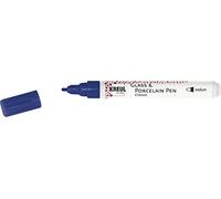 KREUL 16407 - Glass & Porcelain Pen Classic medium, azul real, punta redonda estable, ancho de trazo aprox. 2-4 mm, rotulador para pintar porcelana con color brillante a base de agua