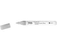 KREUL 16416 - Glass & Porcelain Pen Medio metálico, plateado, punta redonda estable, ancho de trazo aprox. 2-4 mm, rotulador para pintar porcelana con color brillante, metálico a base de agua