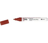 KREUL 16463 - Glass & Porcelain Pen Classic medium, rojo oscuro, punta estable, ancho de trazo aprox. 2-4 mm, lápiz opaco de base acuosa para porcelana