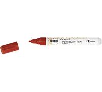 Kreul 16505 - Glass & Porcelain Pen Purpurina rojo carmín, ancho de trazo aprox. 1-3 mm, color semitransparente a base de agua con efecto purpurina, para vidrio, cerámica vidriada y metal