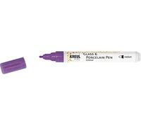 Kreul 16506 - Glass & Porcelain Pen Purpurina violeta, ancho de trazo aprox. 1-3 mm, color semitransparente a base de agua con efecto purpurina, para vidrio, cerámica esmaltada y metal