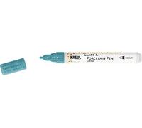 Kreul 16508 - Glass & Porcelain Pen Purpurina turquesa, ancho de trazo aprox. 1-3 mm, color semitransparente a base de agua con efecto purpurina, para vidrio, cerámica esmaltada y metal