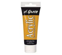 KREUL 28318 - El Greco Acrílico, tubo de 75 ml en ocre claro, pintura acrílica brillante de alta pigmentación en calidad de estudio, pintable como mantequilla, para pintura de empaste