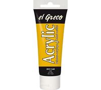 KREUL 28351 - El Greco Acrílico, tubo de 75 ml en dorado, pintura acrílica brillante de alta pigmentación en calidad de estudio, mantecosa, para pintura empastada