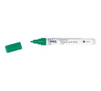 Kreul 42659 - Glass & Porcelain Pen Verde claro, punta estable, ancho de trazo aprox. 2-4 mm, pintura al agua transparente, brillante y resistente a la luz para vidrio y porcelana