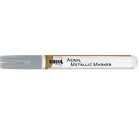 KREUL 46262 - Acrylic Metallic Marker Medium, con punta redonda aprox. 2-4 mm, plateado, color acrílico permanente con efecto metálico, para acentos delicados