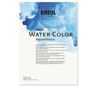 KREUL 69011 - Papel Acuarela, Bloc de Acuarela, DIN A4, 200 g/m, 10 Hojas, sin ácido y Resistente al envejecimiento, Blanco Natural, para Pintar con Acuarelas y témperas