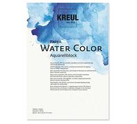 KREUL 69012 - Papel Water Color, Bloc de Acuarela, DIN A3, 200 g/m, 10 Hojas, sin ácido y Resistente al envejecimiento, Blanco Natural, para Pintar con Acuarelas y témperas