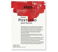 KREUL 69031 - Papel Postal, DIN A6, 300 g/m², 20 Hojas, sin ácido y Resistente al envejecimiento, Blanco Natural, para técnicas artísticas Mixtas