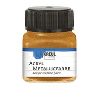 Kreul 77283 - Pintura acrílica metálica, cristal de 20 ml en bronce dorado, glamurosa pintura acrílica con efecto metálico a base de agua, cremosa opaca, secado rápido y resistente al agua