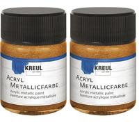 KREUL 77583 - Pintura acrílica metálica, 50 ml, Cristal en Bronce Dorado, glamurosa Pintura acrílica con Efecto metálico a Base de Agua, cremosa opacidad, Secado rápido y Resistente al Agua