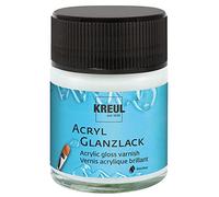 KREUL 79401 - Laca acrílica transparente brillante tarro de cristal de 50 ml Laca de acabado y protección a base de agua para objetos pintados completamente secos