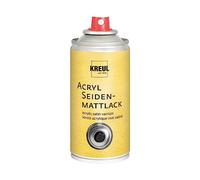 KREUL 830150 - Barniz acrílico satinado, 150 ml aerosol, incoloro, no amarillea, barniz de protección universal de secado satinado para cartón, madera, vidrio, porcelana, cerámica