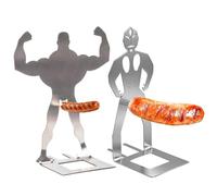 KRFWGUU 2 Piezas Porta Salchichas Para Barbacoa De Acero Inoxidable, Parrilla Creativa De Pie Para Salchichas Con Forma De Hombre, Parrilla Portátil Para Hot Dogs, Para Camping Al Aire Libre