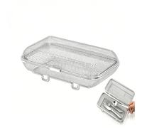 KrHaven Cesta para cubiertos de acero inoxidable 304 con tapa y cierre de | Red con patas de soporte, escurridor de cubiertos para cocina y lavavajillas para guardar cuchillos, tenedores y cucharas