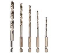 Krino 01068700 Hss-G - Juego de brocas rectificadas con casquillo hexagonal 1/4 para acero, 5 unidades