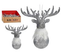 KRIST+ Adorno Árbol Navidad Reno Plateado Set de 48