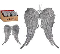 Krist+ Adorno para árbol de Navidad Alas Plateado Set de 48