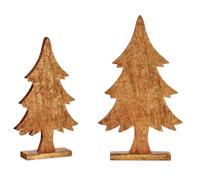Krist+ Árbol de Madera Dorado 50 cm (Set de 6)