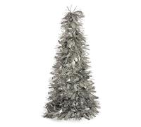 Krist+ Árbol de Navidad Mate Espumillón 18 x 18 x 45,5 cm Plateado Plástico Polipropileno