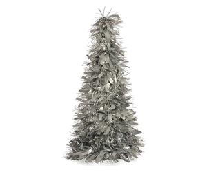 Krist+ Árbol de Navidad Mate Espumillón 18 x 18 x 45,5 cm Plateado Plástico Polipropileno