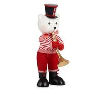 Krist+ Figura Decorativa Oso Trompeta Blanco Negro Rojo Poliestireno 19 x 62 x 27 cm