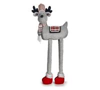 KRIST+ Reno Navideño Izquierda 1M Tela Gris, Rojo, Blanco (Set de 4)