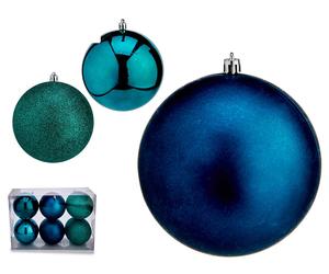 Krist+ Set de 10 Bolas de Navidad Turquesa 12 cm