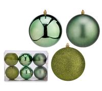 KRIST+ Set de 10 Bolas de Navidad Verde de Plástico 12 cm