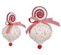 Krist+ Set de 12 Bolas de Navidad Forma Lágrima Colorida 10 cm Blanco