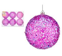 Krist+ Set de 12 Bolas de Navidad Morado 10 cm
