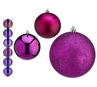 Krist+ Set de 12 Bolas de Navidad Morado 10 cm