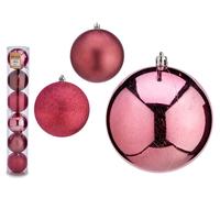 KRIST+ Set de 12 Bolas de Navidad Rosa Oscuro 10 cm