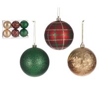 Krist+ Set de 24 Bolas Navideñas de 8 cm, 3 Colores (Rojo, Verde, Plata)