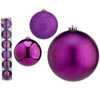 Krist+ Set de 4 Bolas de Navidad Morado Surtido 15 cm