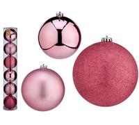 Krist+ Set de 4 Bolas de Navidad Rosa Oscuro 15 cm