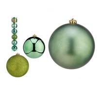 Krist+ Set de 4 Bolas de Navidad Verdes 15 cm
