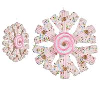 Krist+ Set de 8 Copos de Nieve Rosa 17 cm