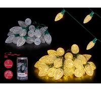KRIST+ Tira Led 5M 25 Leds Luz Cálida Amarilla Exterior con Temporizador (Set de 12)