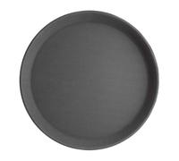 Kristallon Bandeja Redonda Antideslizante Negro 356 mm Fibra de Vidrio Fuente de Servir