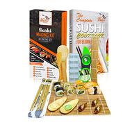 Krista's Kitchen Kit para Hacer Sushi - Esterilla de Enrollar Sushi de Bambú Set de 14 Piezas - 2 Esteras, 3 Pares de Palillos, 2 Plato de Salsa, Molde de Arroz, Cortador de Aguacate y Sushi eBook