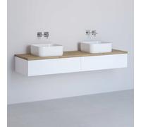 Kronenbach Cube armario con encimera 161x48.7x23.5 cm suspendido, para lavabo blanco-roble KBWTKOWT1612WHGH