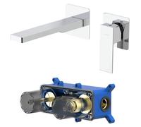 Kronenbach Quara 3.0, juego de grifo monomando para lavabo empotrado, incluye cuerpo, alcance de 15 cm, 5 l/min