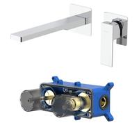 Kronenbach Quara 3.0, juego de grifo monomando para lavabo empotrado, incluye cuerpo, alcance de 20 cm, 5 l/min