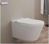 Kronenbach Tube inodoro con función de bidé suspendido sin reborde con descarga de remolino blanco KB15104TU