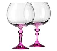 KROSNO Copas de Gin 660 ml con pie rosa, juego de 2 - para Gin Tonic, Aperol Spritz y Cócteles - sin plomo - aptas para lavavajillas - Bubble Celebration Moments