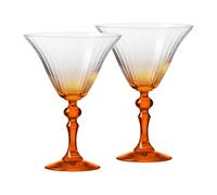Krosno Copas de Martini 2 x 170 ml, Pie Naranja, Colección Bubble