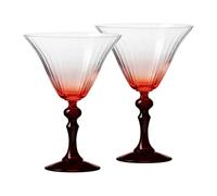 Krosno Copas de Martini Juego de 2, 170 ml, Pie Rojo, Colección Bubble