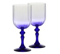 Krosno Copas de vino 300 ml con pie azul cobalto, juego de 2 - para vino tinto y blanco, mocktails y agua - cristal sin plomo - aptas para lavavajillas - Bubble Celebration Moments